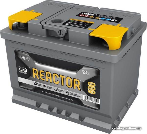 

Автомобильный аккумулятор AKOM Reactor 6СТ-55VL (55 А·ч)