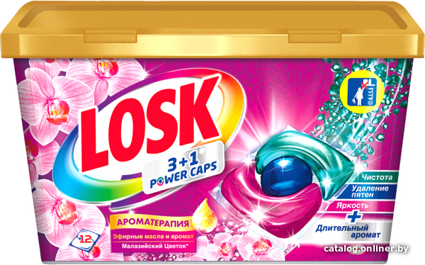 

Капсулы для стирки Losk Ароматерапия 3+1 Power Caps Малазийский Цветок (12 шт)