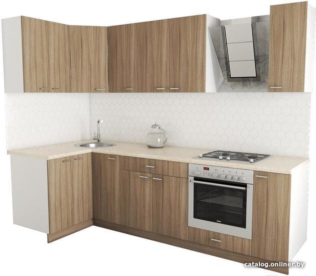 

Готовая кухня Хоум Лайн Луиза Люкс 1200x2700 угловой (древесина шорвуд/древесина шорвуд)