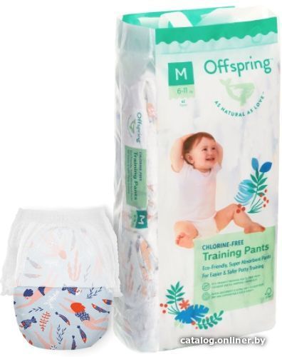 

Трусики-подгузники Offspring M 6-11кг Риф (42 шт)