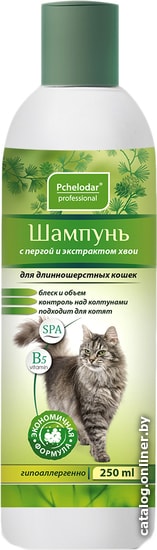 

Шампунь Pchelodar с пергой и хвоей для длинношерстных кошек (250 мл)