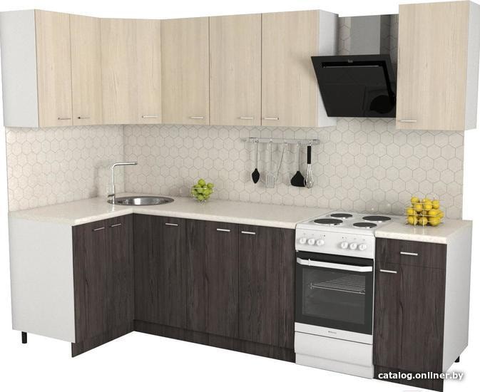 

Готовая кухня Хоум Лайн Луиза 1200х2200 угловой (флитвуд серая лава/флитвуд белый)