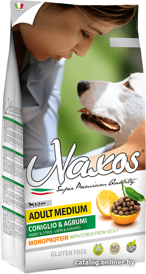 

Сухой корм для собак Naxos Adult Medium Rabbit and Citrus 15 кг