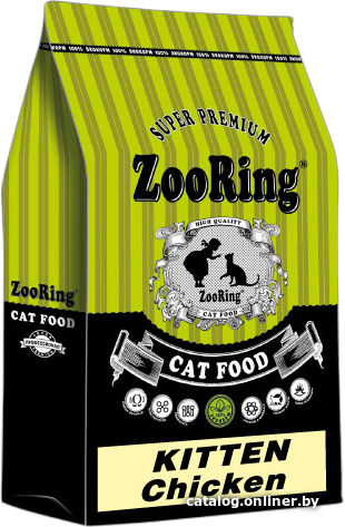 

Сухой корм для кошек ZooRing Kitten Chicken (для котят с цыпленком с гемоглобином) 10 кг