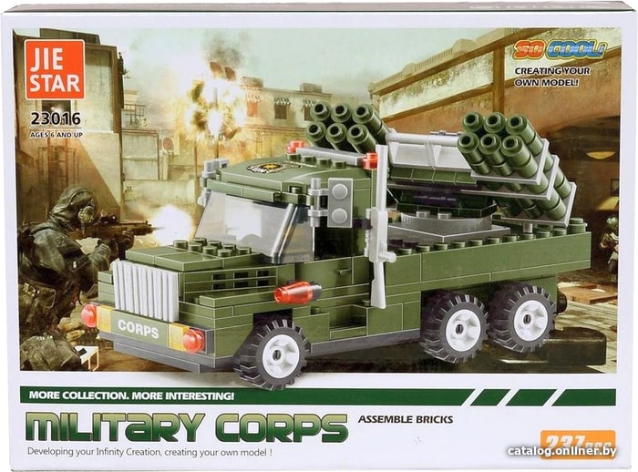 

Конструктор JIE-STAR Military Corps 23016 Военный фургон с ракетами