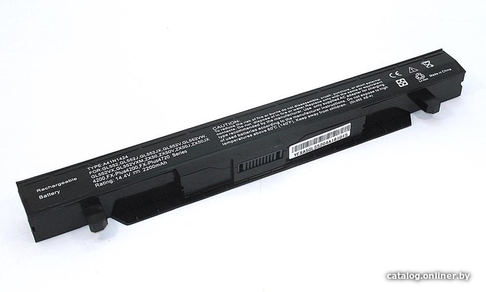 

Аккумуляторы для ноутбуков RageX Asus GL552VW (A41N1424), 14.4В, 2600мАч, черный