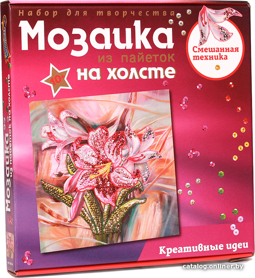 

Набор для создания поделок/игрушек Волшебная мастерская Мозаика из пайеток. Лилии МХ-14