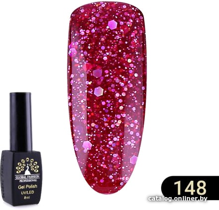 

Гель-лак Global Fashion Black Elite (тон 148) 8 мл