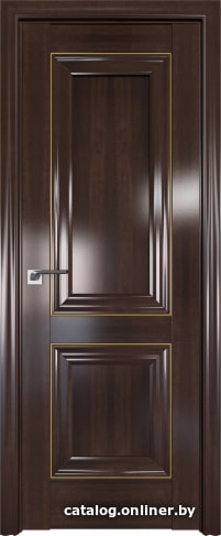 

Межкомнатная дверь ProfilDoors 27X 80x200 (орех сиена/молдинг золото)