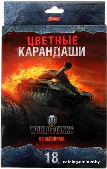 

Набор цветных карандашей Hatber World of tanks (WOT) BKc 18460 (18 шт)