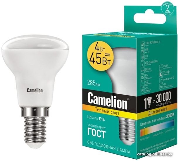 

Светодиодная лампочка Camelion LED4-R39 E14 4 Вт 3000 К