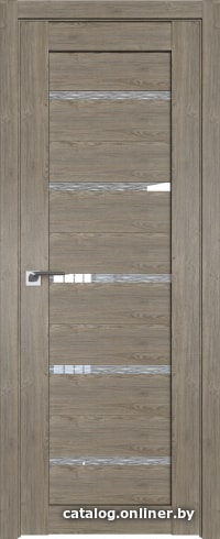 

Межкомнатная дверь ProfilDoors 7XN 60x200 (каштан темный, стекло дождь белый)