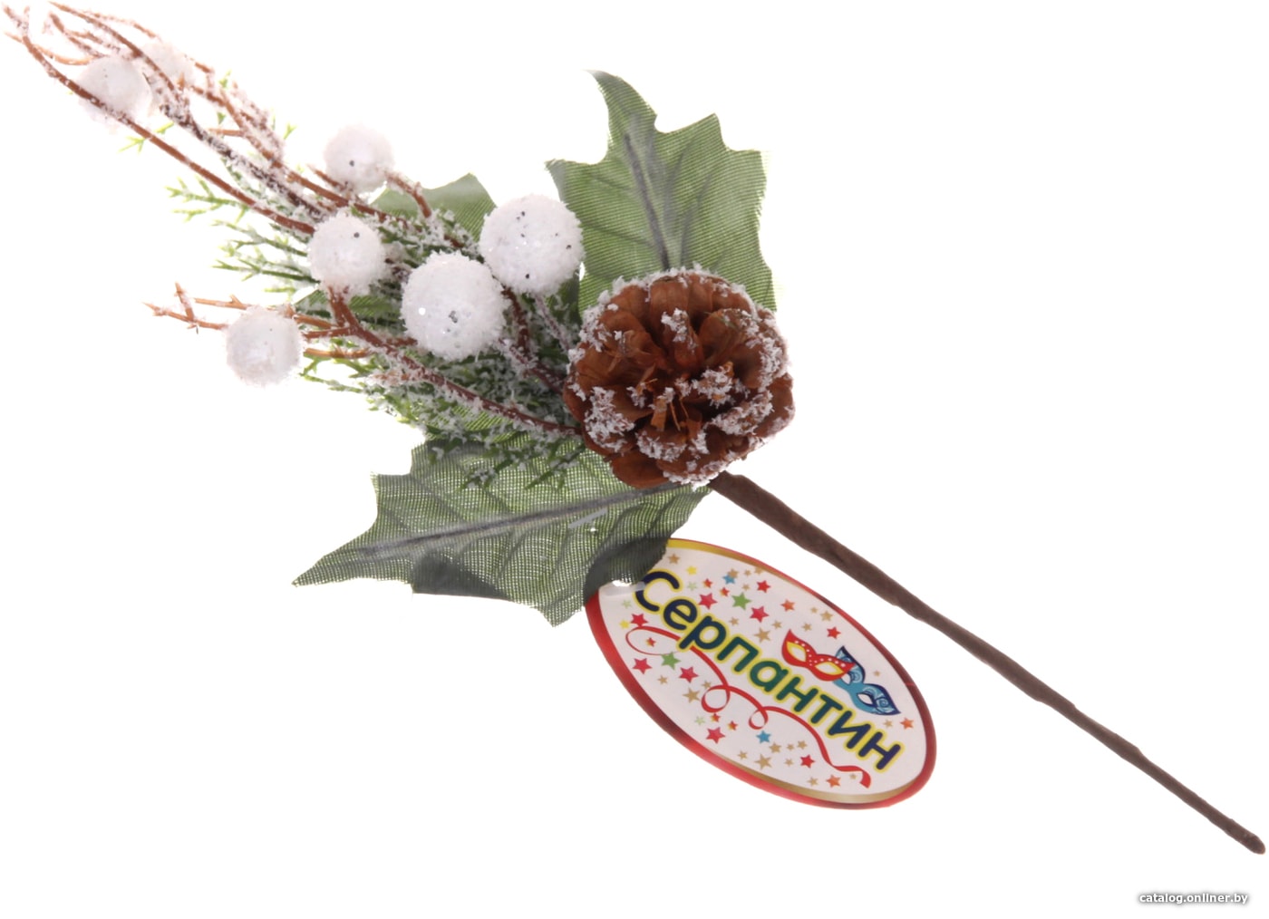 

Рождественская ветка Серпантин Белый снег 29 см (зеленый/коричневый) 201-1281