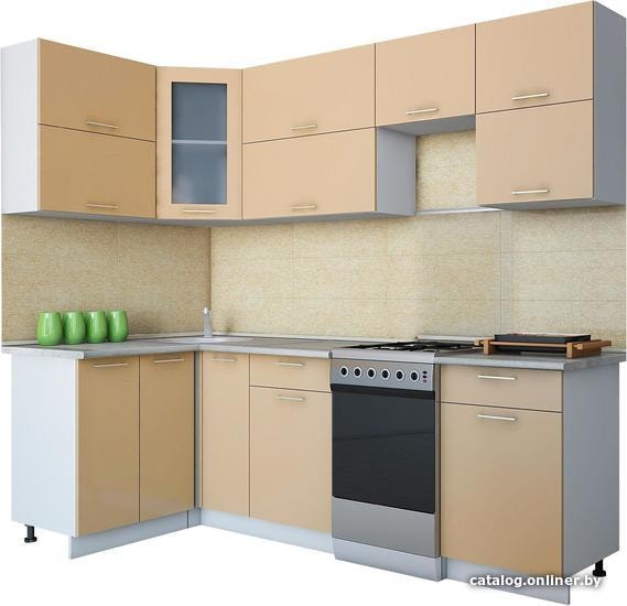 

Готовая кухня Интерлиния Gloss 50-12x24 (капучино глянец)