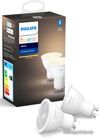 

Светодиодная лампочка Philips HueW 5.2W GU10 2P 929001953506 (2 шт)