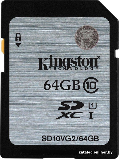 

Карта памяти Kingston SDXC (Class 10) 64GB (SD10VG2/64GB)