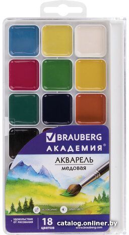 

Акварельные краски BRAUBERG Академия 191521 (18 цв.)