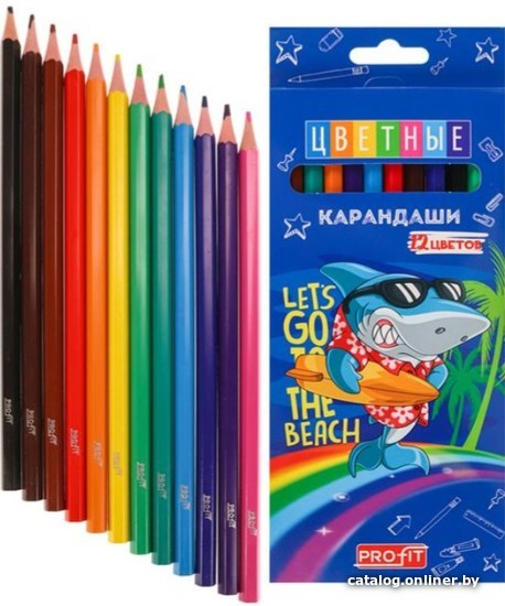 

Набор цветных карандашей PROFIT Shark Surf КЦ-1490 (12 цв)