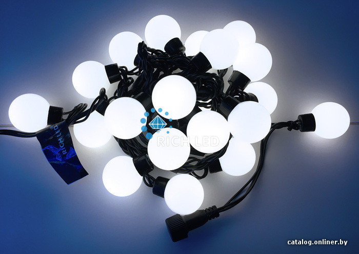

Новогодняя гирлянда Rich Led Шарики 4см RL-S5-20C-40B-W (белый)