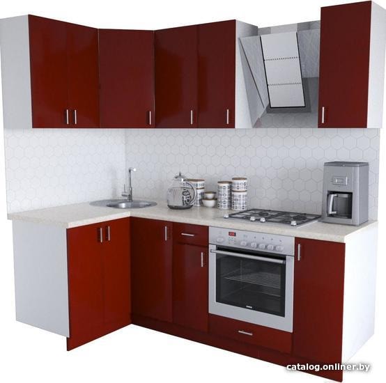 

Готовая кухня Хоум Лайн Кристалл Люкс 1200х2200 угловой (бургунский глянец/бургунский)