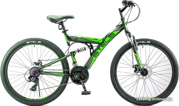 

Велосипед Stels Focus MD 26 21-sp V010 2019 (черный/зеленый)