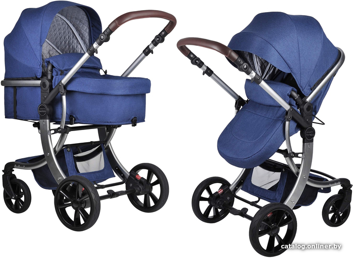 

Универсальная коляска Aimile Original New Silver (2 в 1, синий)