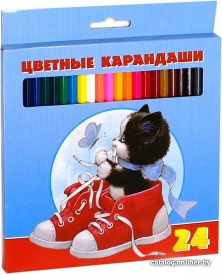 

Набор цветных карандашей Hatber Милые пушистики BKc 24230 (24 цв)