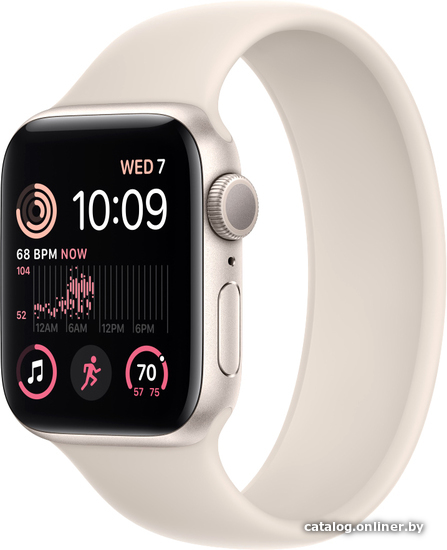 

Умные часы Apple Watch SE 2 40 мм (алюминиевый корпус, звездный свет/звездный свет, силиконовый ремешок)