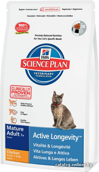 

Сухой корм для кошек Hill's Feline Mature Adult 7+ Active Longevity Курица 2 кг