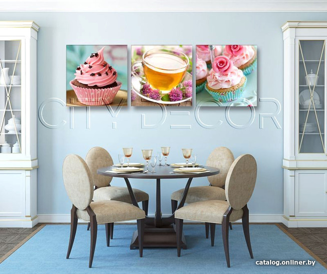 

Модульная картина Citydecor Еда/Напитки 3.20 37x117 см