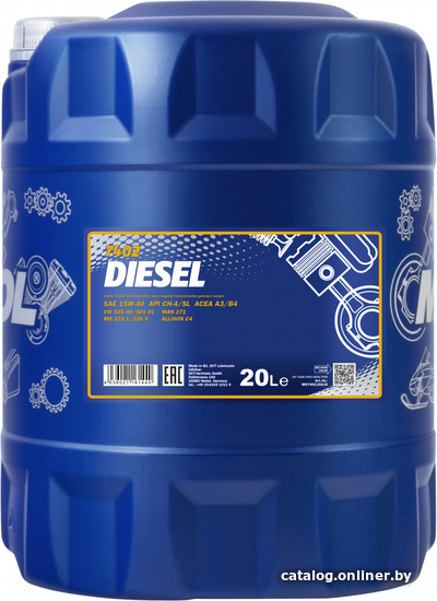 

Моторное масло Mannol Diesel 15W-40 API CG-4/CF-4/CF/SL 20л