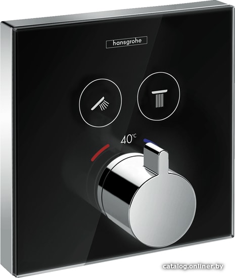 

Смеситель Hansgrohe ShowerSelect Glass 15738600 (черный/хром)