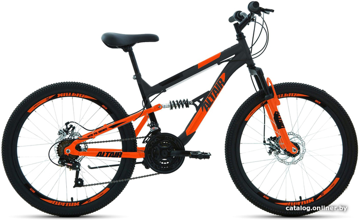 

Велосипед Altair MTB FS 24 D 2022 (темно-серый/оранжевый)