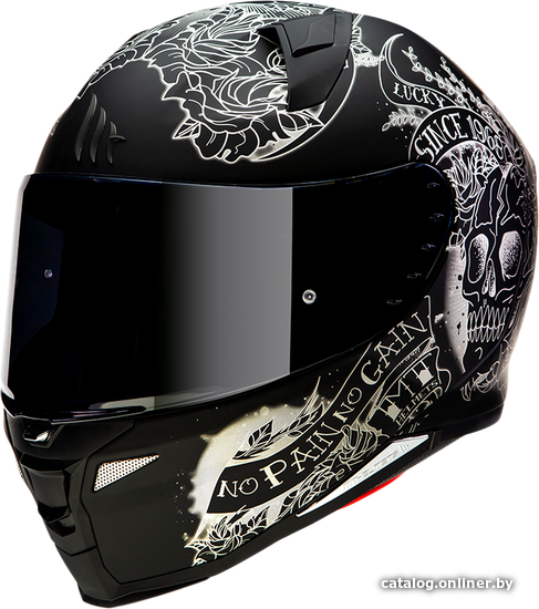 

Мотошлем MT Helmets Revenge 2 Skull & Roses A1 (XS, matt black)