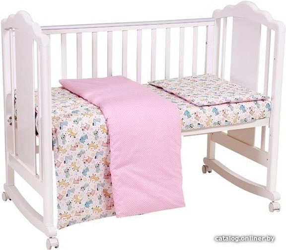 

Постельное белье Polini Kids Собачки (3 предмета, розовый)