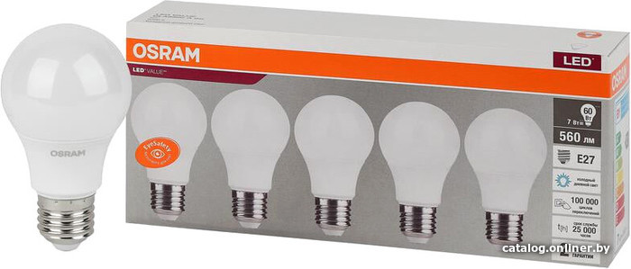 

Светодиодная лампочка Ledvance LED Value 4058075577688 E27 7 Вт 6500 К