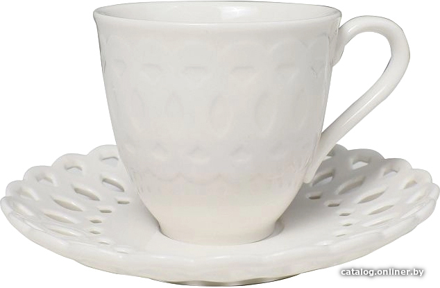 

Чашка с блюдцем AksHome Delicate (220 мл, белый)