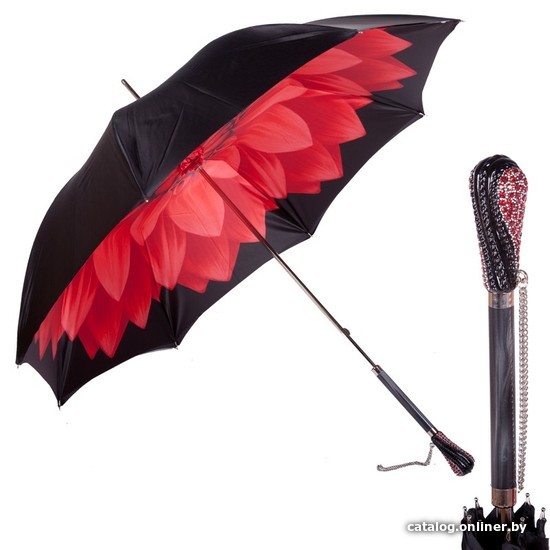 

Зонт-трость Pasotti Nero Georgin Rosso Swarovski