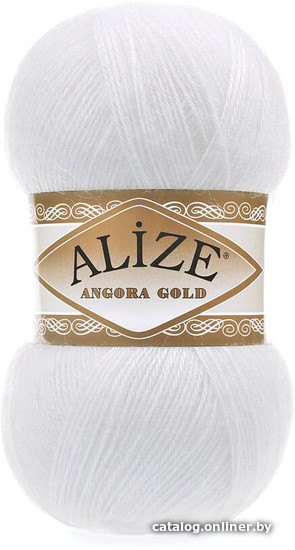 

Пряжа для вязания Alize Angora gold 55 (550 м, белый)
