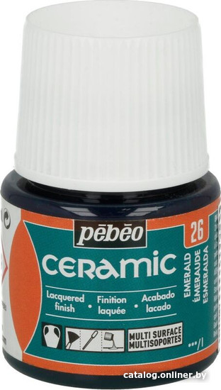 

Краска для стекла и керамики PEBEO Ceramic 025-026 (45 мл, изумрудный)