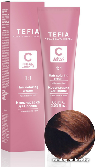

Крем-краска для волос Tefia Color Creats 6/43 (блондин медно-золотистый)