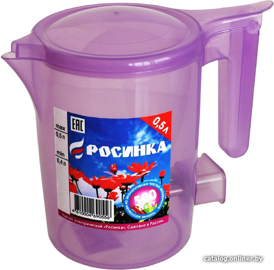 

Электрический чайник Росинка ЭЧ-0.5/0.5-220 (сиреневый)