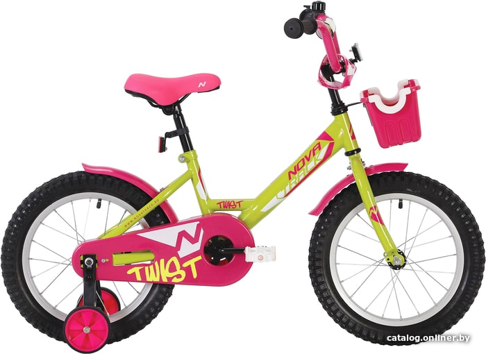 

Детский велосипед Novatrack Twist New 18 2020 181TWIST.GNP20 (зеленый/розовый)