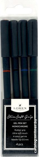 

Набор гелевых ручек Lorex Monochrome Slim Soft Grip LXGPSSG-MC1-4p (4 шт)