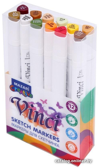 

Маркер художественный Mazari Vinci M-6014-12 (12 цветов)
