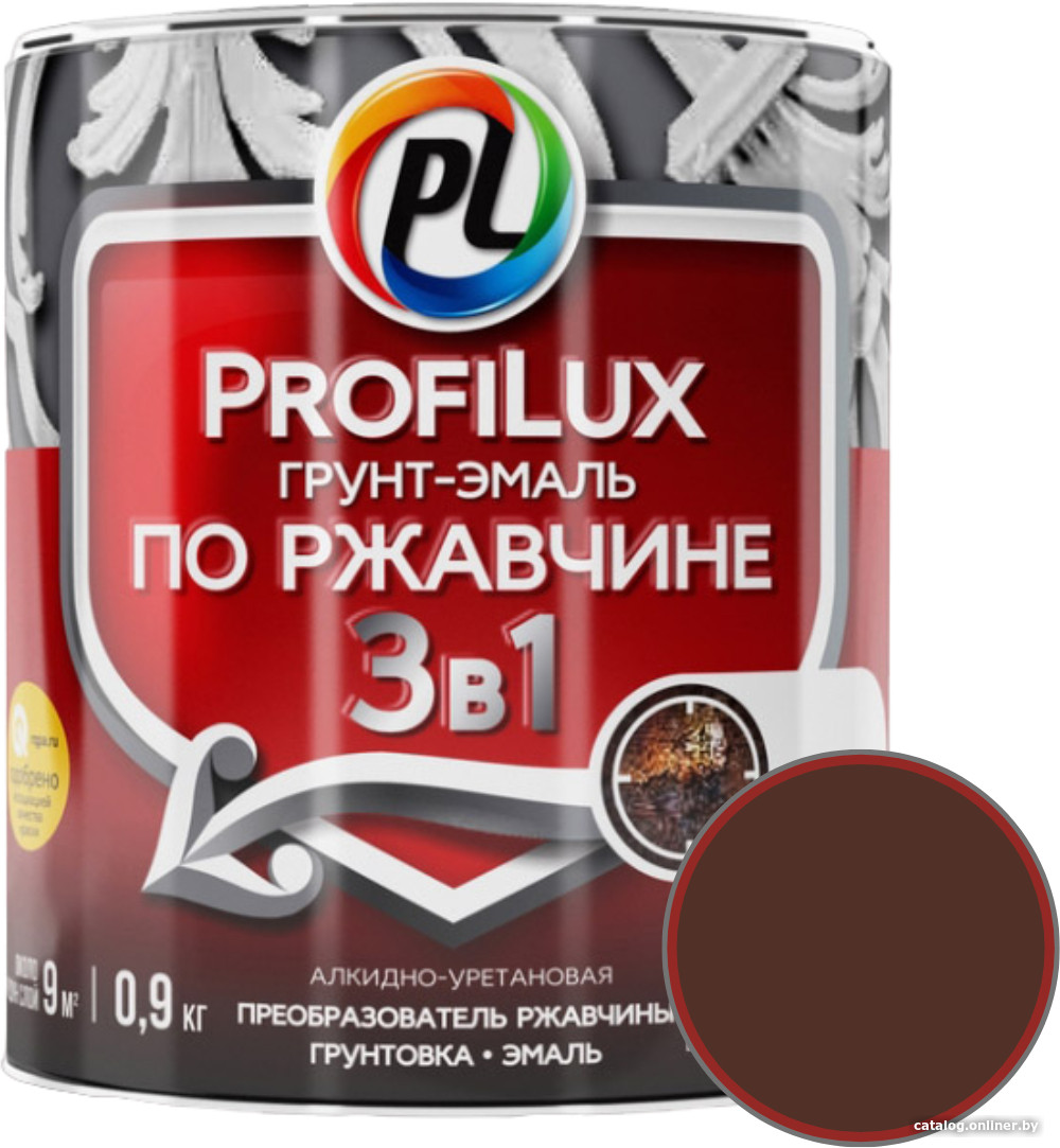 

Грунт-эмаль Profilux По ржавчине 3в1 (0.9 кг, коричневый)