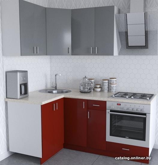 

Готовая кухня Хоум Лайн Кристалл Люкс 1200х1900 угловой (бургундский/серый пыльный)