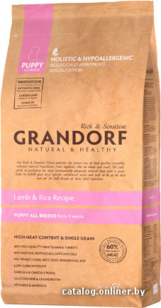 

Сухой корм для собак Grandorf Lamb & Rice Puppy 12 кг