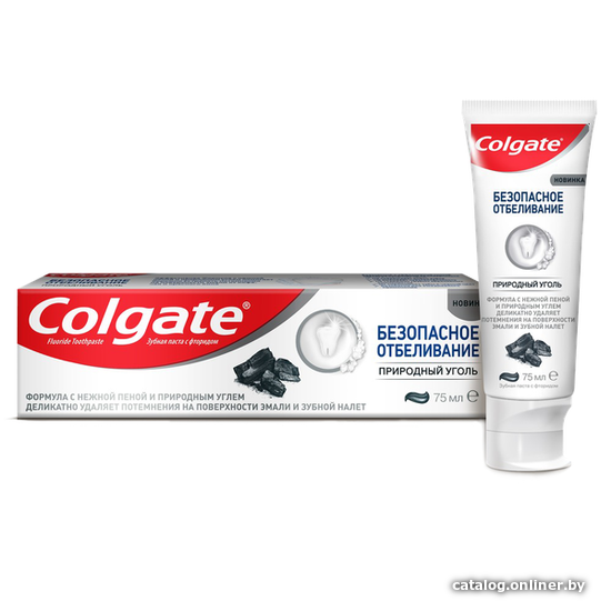 

Зубная паста Colgate Безопасное отбеливание Природный уголь 75 мл