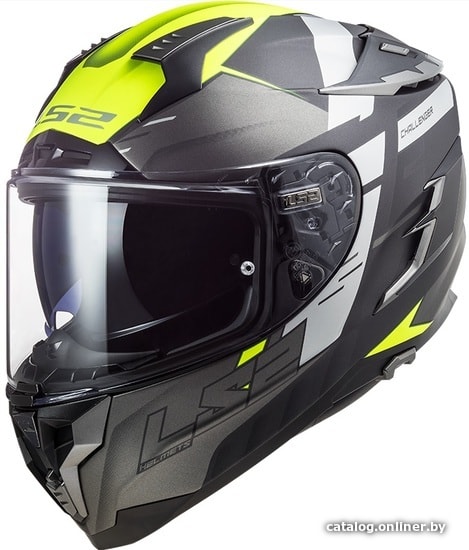 

Мотошлем LS2 FF327 Challenger Allert (XL, matt titanium/h-v yellow)